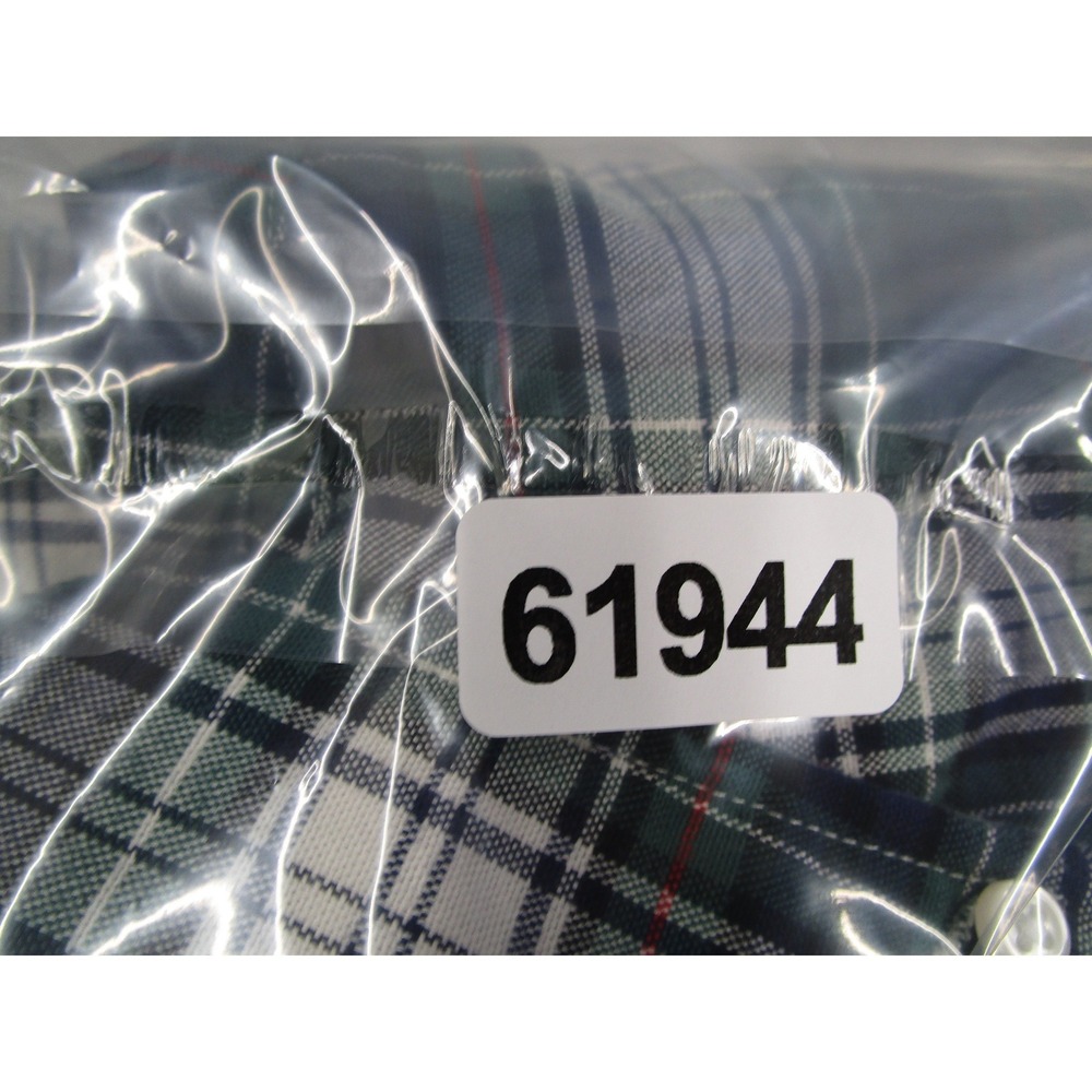 J.Crew Mens Broken-In Oxford Shirt Green Navy Plaid Organic Cotton BE996 Oars - Picture 12 of 12